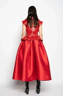 RED LEATHER BIKER VEST