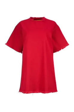 RED OVERSIZED T-SHIRT DRESS