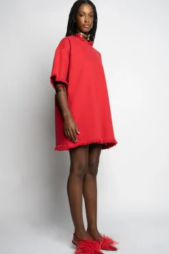 RED OVERSIZED T-SHIRT DRESS