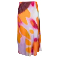 SLIP PRINTED SATIN SKIRT