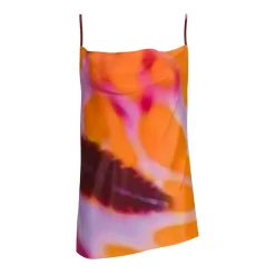 SLIP PRINTED SATIN SPAGHETTI STRAP TOP