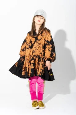 SPLATTERED GATHERED DRESS