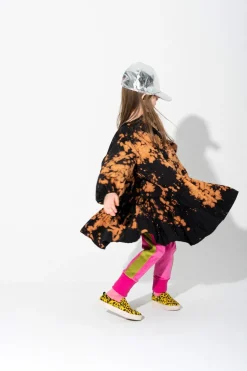 SPLATTERED GATHERED DRESS