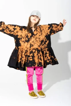 SPLATTERED GATHERED DRESS