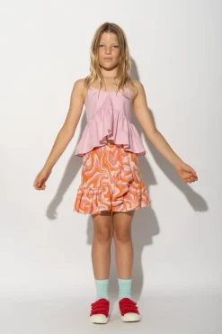 TERRY WAVY PRINT SHORT SKIRT