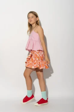 TERRY WAVY PRINT SHORT SKIRT