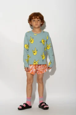 TERRY WAVY PRINT SHORTS