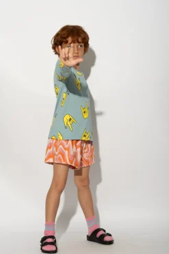 TERRY WAVY PRINT SHORTS