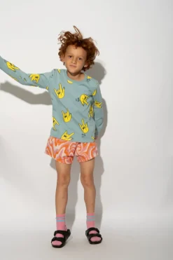 TERRY WAVY PRINT SHORTS
