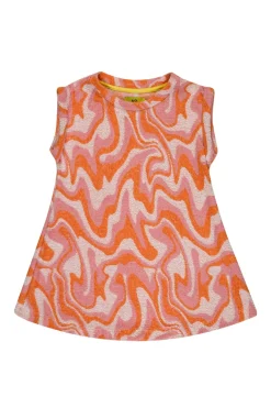 TERRY WAVY PRINT T-SHIRT DRESS
