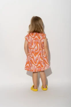 TERRY WAVY PRINT T-SHIRT DRESS