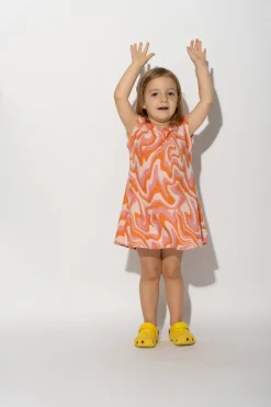 TERRY WAVY PRINT T-SHIRT DRESS