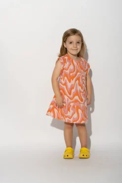 TERRY WAVY PRINT T-SHIRT DRESS