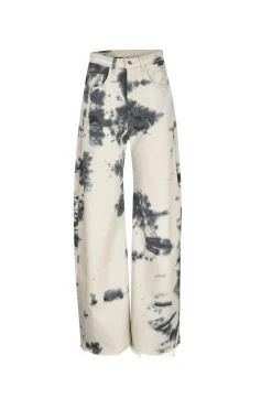 TIE DYE BLACK BOYFRIEND TROUSERS