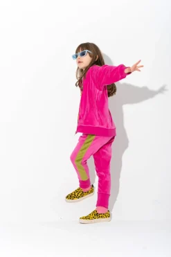 TRACKSUIT VELOUR TROUSERS WITH CONTRAST TAPE