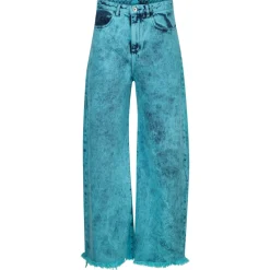 TURQUOISE DENIM BOYFRIENDS TROUSERS