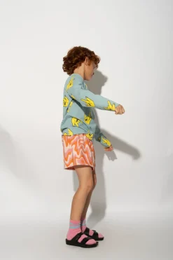 TURQUOISE HANDS PRINT LONG SLEEVE TOP