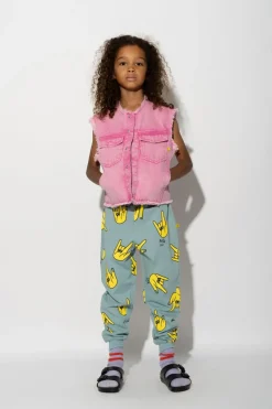 TURQUOISE HANDS PRINT SWEATPANTS