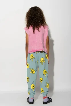TURQUOISE HANDS PRINT SWEATPANTS