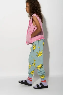 TURQUOISE HANDS PRINT SWEATPANTS