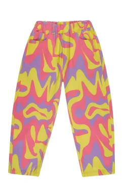 WAVY PRINT BAGGY TROUSERS