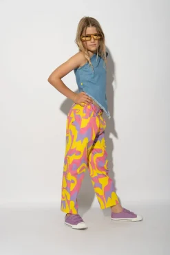 WAVY PRINT BAGGY TROUSERS