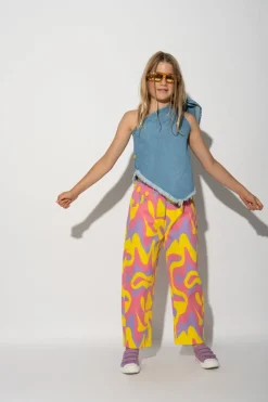 WAVY PRINT BAGGY TROUSERS