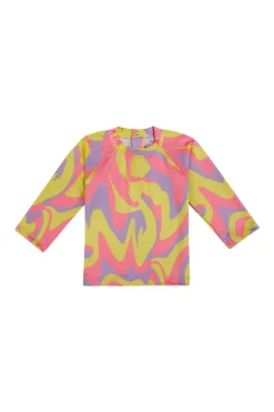 WAVY PRINT LONG SLEEVE TOP