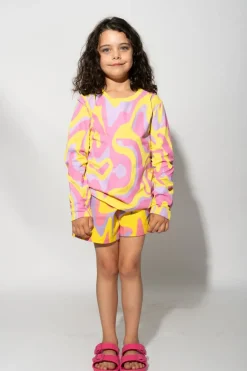 WAVY PRINT LONG SLEEVE TOP