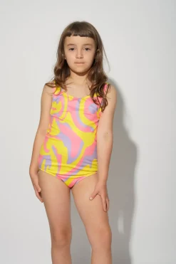 WAVY PRINT SWIMSUIT