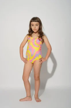 WAVY PRINT SWIMSUIT