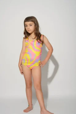 WAVY PRINT SWIMSUIT