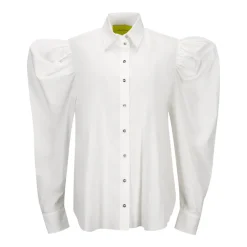 WHITE BALLOON SLEEVE SHIRT