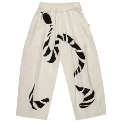 WHITE BALLOON TROUSERS WITH EMBROIDERY