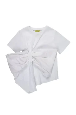 WHITE BOW T SHIRT