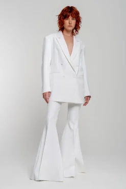 WHITE EXTREME FLARE TROUSERS