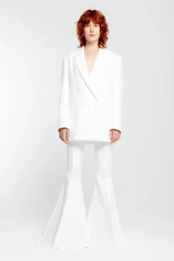 WHITE EXTREME FLARE TROUSERS