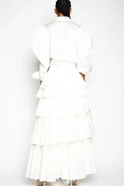 WHITE FRILL BAIANA SKIRT