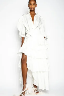 WHITE FRILL BAIANA SKIRT