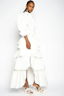 WHITE FRILL BAIANA SKIRT