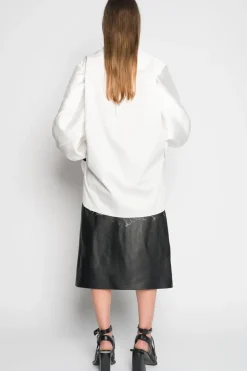 WHITE SHIRT WITH BOMBER SLEEVE