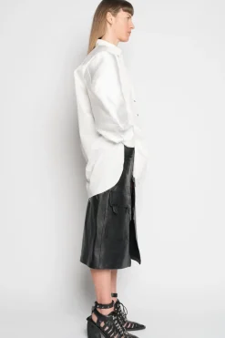WHITE SHIRT WITH BOMBER SLEEVE