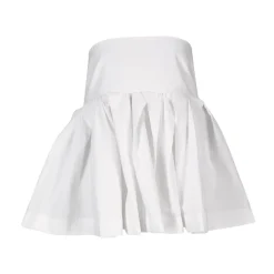 WHITE STRAPLESS PEPLUM TOP