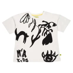 WHITE T-SHIRT WITH PATCH EMBROIDERY