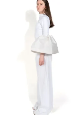 WHITE TURTLENECK PUFF SLEEVE TOP