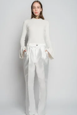 WHITE WIDE LEG TROUSERS