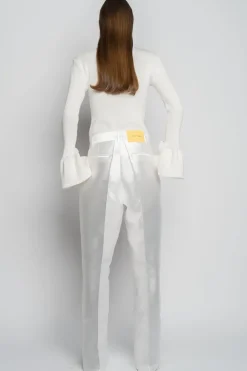 WHITE WIDE LEG TROUSERS