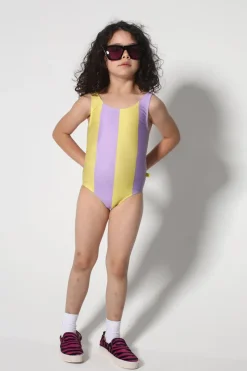 YELLOW AND LILAC SWIMSUIT
