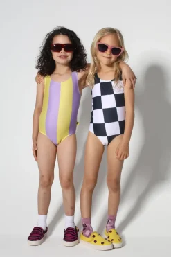 YELLOW AND LILAC SWIMSUIT