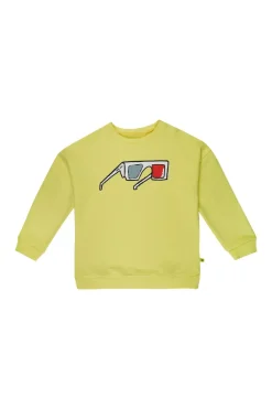 YELLOW 3D GLASSES PRINT SWEATSHIRT